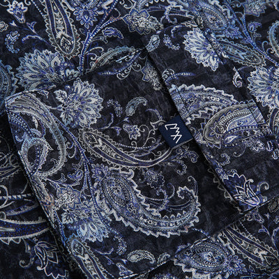 Camisa Casual de Manga Corta con Estampado Paisley para Hombre - Image 13