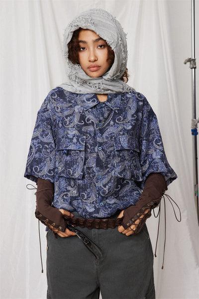 Camisa Casual de Manga Corta con Estampado Paisley para Hombre - Image 16
