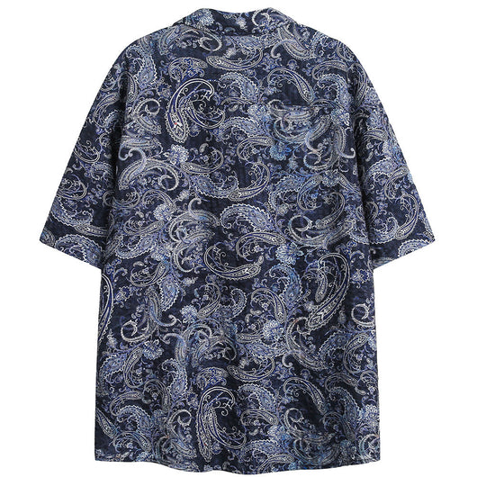 Camisa Casual de Manga Corta con Estampado Paisley para Hombre - Image 19
