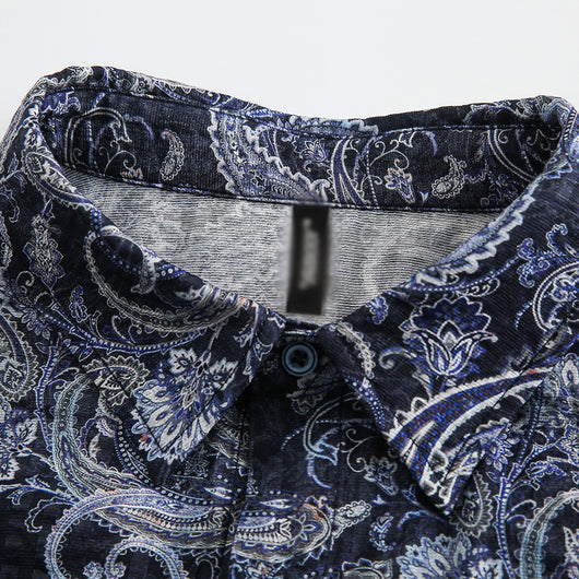 Camisa Casual de Manga Corta con Estampado Paisley para Hombre - Image 25