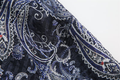 Camisa Casual de Manga Corta con Estampado Paisley para Hombre - Image 26