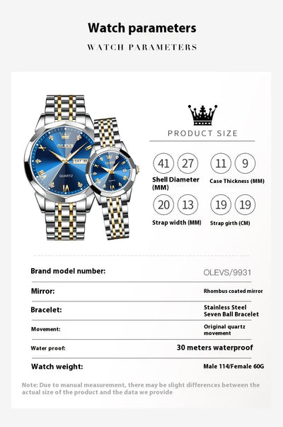 Reloj de Cuarzo para Parejas - Regalo Perfecto para San Valentín - Image 12