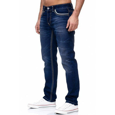 Jeans Hombre Blancos Rotos Cintura Media Corte Recto - Image 11