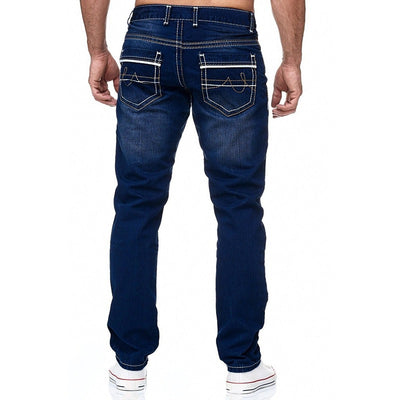 Jeans Hombre Blancos Rotos Cintura Media Corte Recto - Image 13
