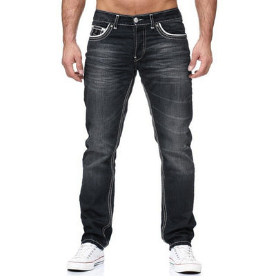 Jeans Hombre Blancos Rotos Cintura Media Corte Recto - Image 15
