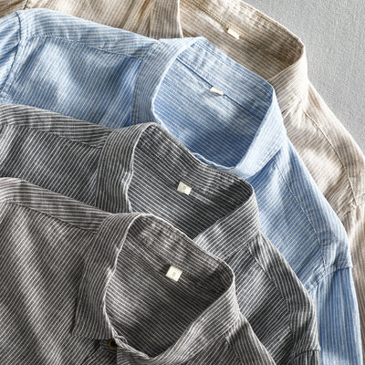Camisa Casual de Lino con Mangas Largas para Hombre - Image 13