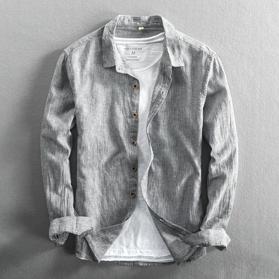 Camisa Casual de Lino con Mangas Largas para Hombre - Image 14
