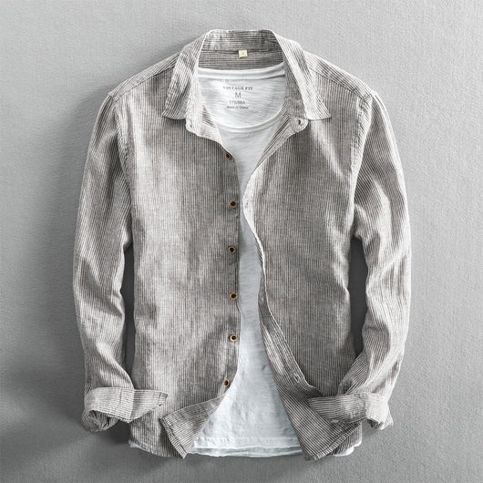 Camisa Casual de Lino con Mangas Largas para Hombre - Image 15