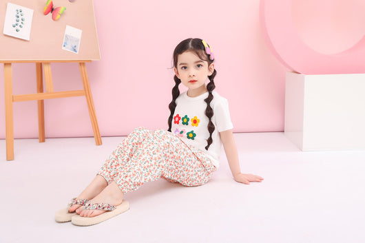 Playera Infantil con Estampado Floral de Manga Corta - Image 23