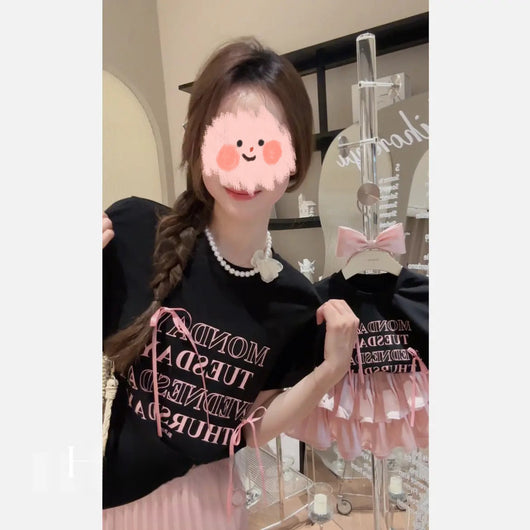 Conjunto Infantil Falda Plisada Estilo Occidental con Camiseta Estampada - Image 15