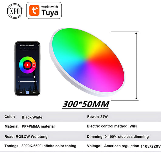 Lámpara de Techo Inteligente RGBCW con WiFi y Control de Intensidad - Image 15