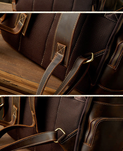 Mochila de Cuero Artesanal Estilo Británico Retro para Hombre - Image 20