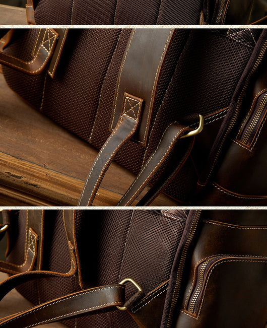 Mochila de Cuero Artesanal Estilo Británico Retro para Hombre - Image 20