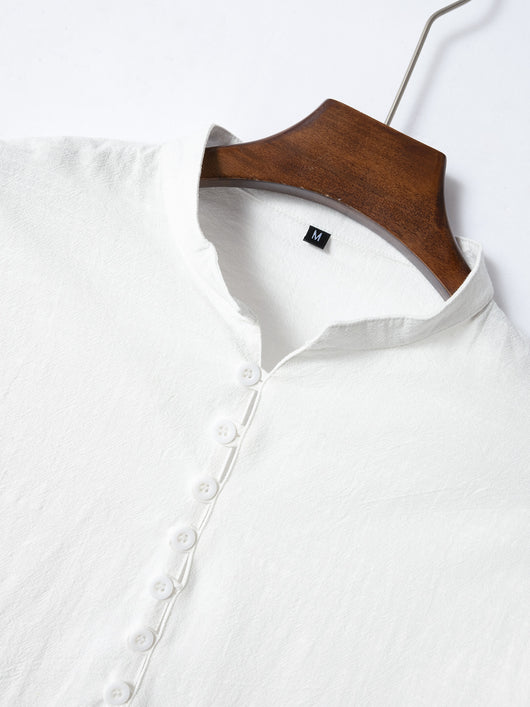Camisa Casual de Negocios Retro Slim Fit - Algodón y Lino Primavera Otoño - Image 12