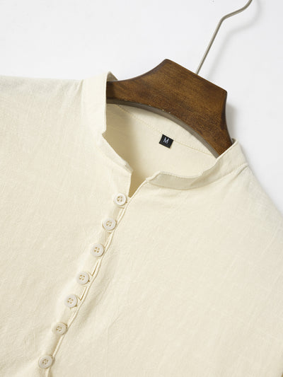 Camisa Casual de Negocios Retro Slim Fit - Algodón y Lino Primavera Otoño - Image 18