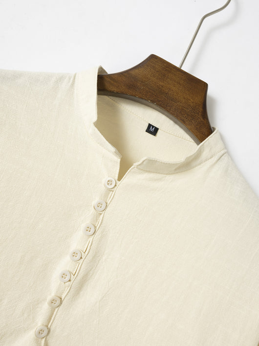 Camisa Casual de Negocios Retro Slim Fit - Algodón y Lino Primavera Otoño - Image 18