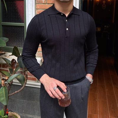 Camisa Slim Fit Tejida con Solapa - Manga Larga Coordinada - Image 19