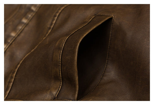 Chaqueta de Cuero PU Estilo Retro Americano Desgastado para Motociclista - Image 32