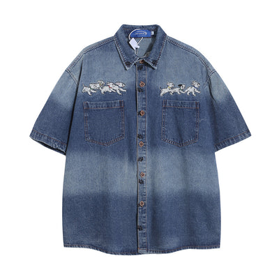 Camisa de Mezclilla Tie-Dye Degradado para Verano - Image 7