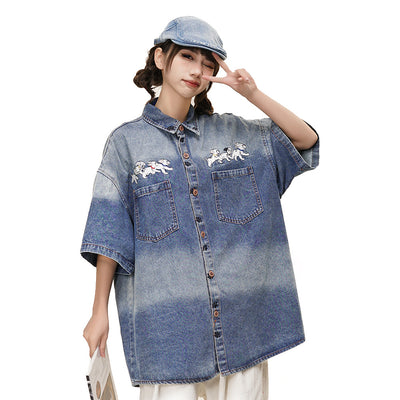 Camisa de Mezclilla Tie-Dye Degradado para Verano - Image 19