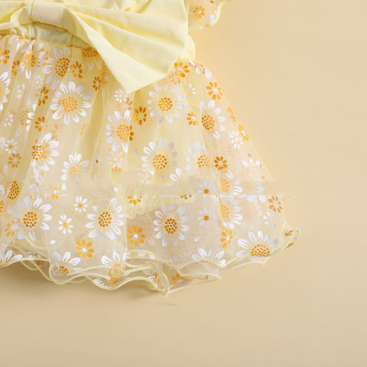 Vestido Floral Niña Verano con Mangas Volantes en Malla - Image 14