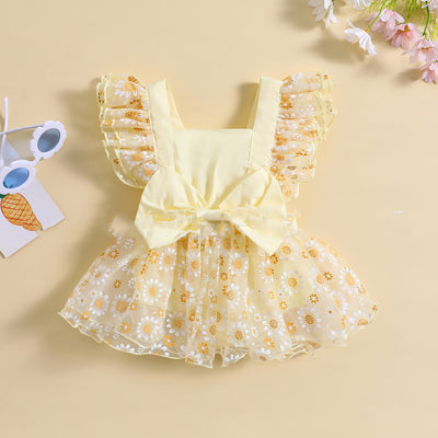 Vestido Floral Niña Verano con Mangas Volantes en Malla - Image 17