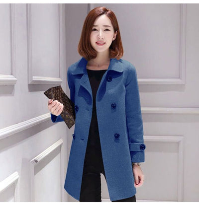 Abrigo de Lana Corte Coreano Slim Fit Elegante y Favorecedor para Mujer - Image 11