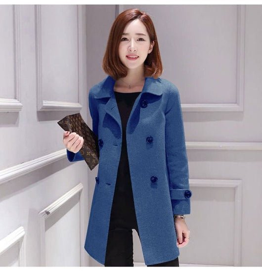 Abrigo de Lana Corte Coreano Slim Fit Elegante y Favorecedor para Mujer - Image 11