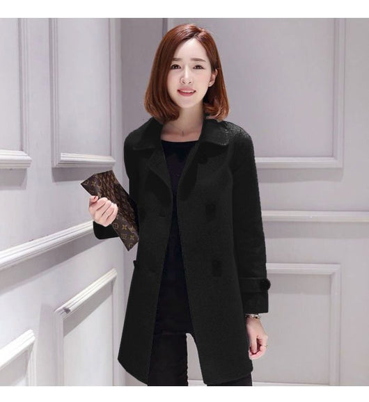Abrigo de Lana Corte Coreano Slim Fit Elegante y Favorecedor para Mujer - Image 12