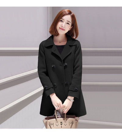 Abrigo de Lana Corte Coreano Slim Fit Elegante y Favorecedor para Mujer - Image 13