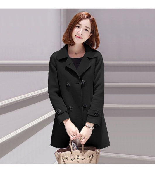Abrigo de Lana Corte Coreano Slim Fit Elegante y Favorecedor para Mujer - Image 13