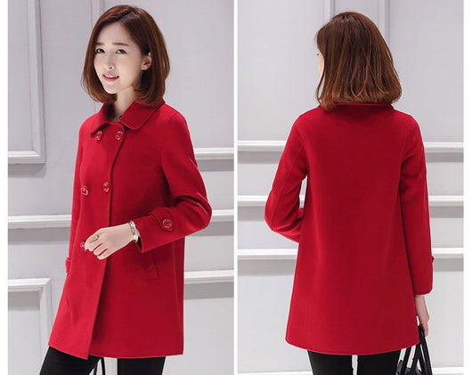 Abrigo de Lana Corte Coreano Slim Fit Elegante y Favorecedor para Mujer - Image 14