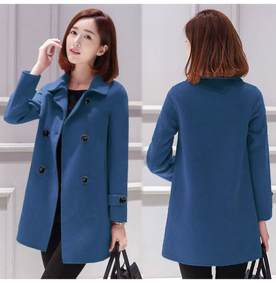 Abrigo de Lana Corte Coreano Slim Fit Elegante y Favorecedor para Mujer - Image 16