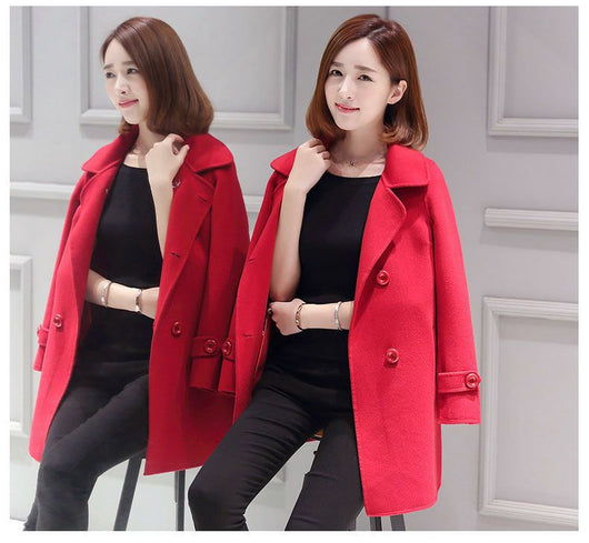 Abrigo de Lana Corte Coreano Slim Fit Elegante y Favorecedor para Mujer - Image 18