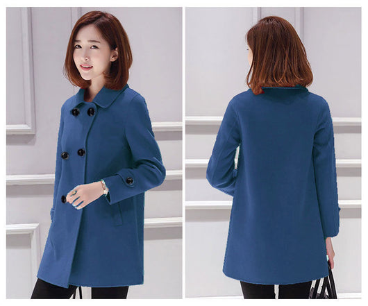 Abrigo de Lana Corte Coreano Slim Fit Elegante y Favorecedor para Mujer - Image 19