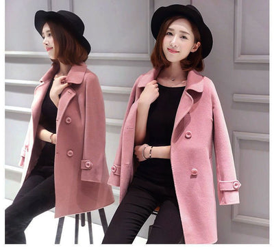 Abrigo de Lana Corte Coreano Slim Fit Elegante y Favorecedor para Mujer - Image 20