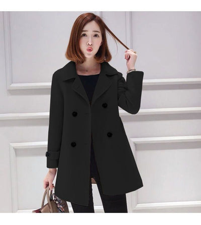Abrigo de Lana Corte Coreano Slim Fit Elegante y Favorecedor para Mujer - Image 21