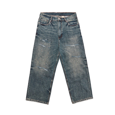 Jeans Anchos de Largo Completo Splash Ink para Hombre - Image 55