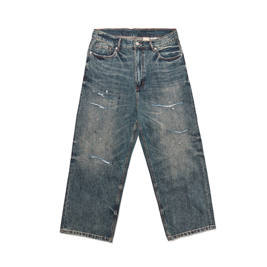 Jeans Anchos de Largo Completo Splash Ink para Hombre - Image 55