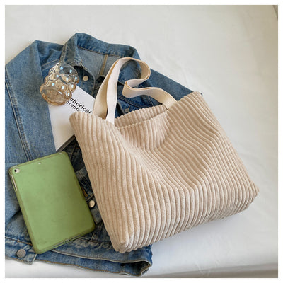 Bolsa de Compras Estilo Universitario Pana Gris de Gran Capacidad - Image 16