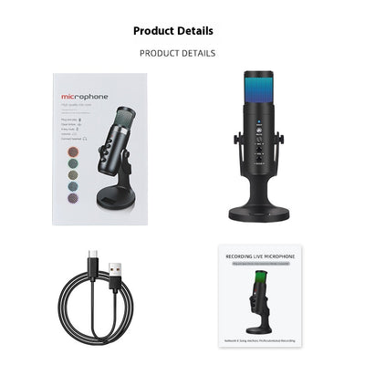 Micrófono Condensador USB con Luz Ambiental RGB Respirable - Image 19