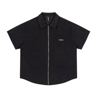 Camisa de Manga Corta con Textura Plisada - Image 11
