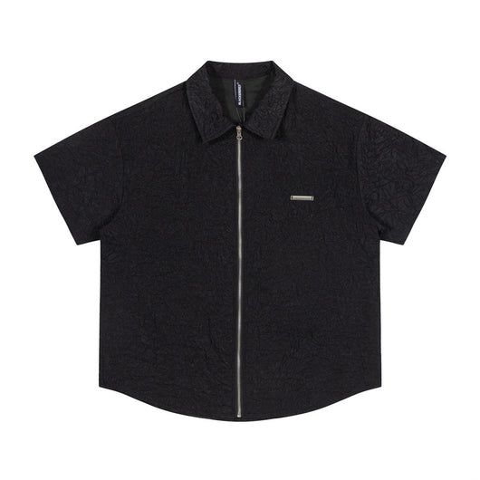 Camisa de Manga Corta con Textura Plisada - Image 11