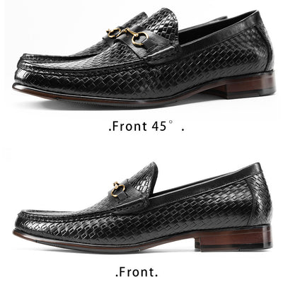 Mocasines de Cuero Tejido para Hombre - Zapatos Business Casual - Image 16
