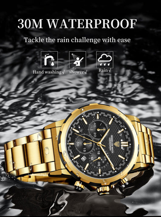 Reloj Empresarial Multifuncional con Correa de Acero y Calendario Luminoso Resistente al Agua - Image 27