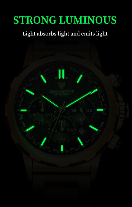 Reloj Empresarial Multifuncional con Correa de Acero y Calendario Luminoso Resistente al Agua - Image 29