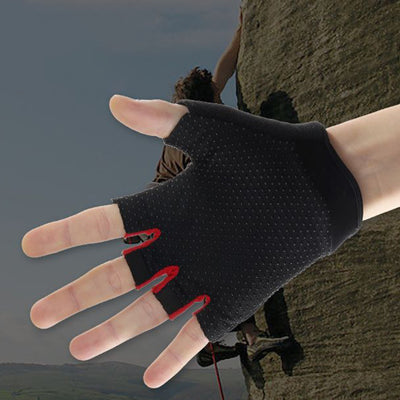 Guantes de Ciclismo Acolchados Cálidos de Medio Dedo Negro - Image 8
