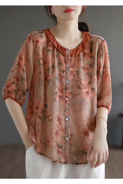 Playera Oversized Contraste Artístico Retro Cuello Redondo Manga Corta - Image 12