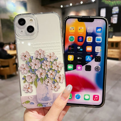 Funda Protectora Transparente Floral para Celular - Image 13