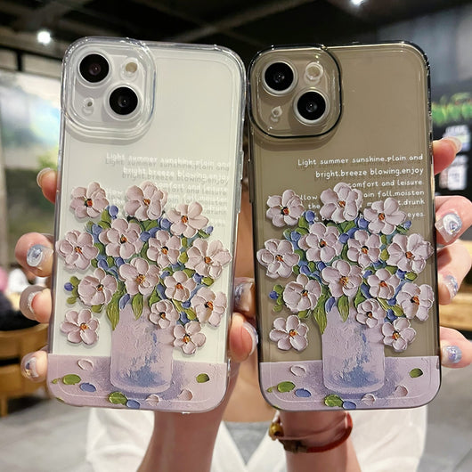Funda Protectora Transparente Floral para Celular - Image 17